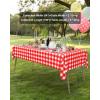 imageSmiry Disposable Table Cloth 12 Pack 84 Inch Round Waterproof Plastic Tablecloth Decorative Rectangle Table Covers for Party Birthday Picnic WhiteRed and White