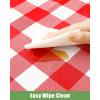 imageSmiry Disposable Table Cloth 12 Pack 84 Inch Round Waterproof Plastic Tablecloth Decorative Rectangle Table Covers for Party Birthday Picnic WhiteRed and White