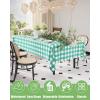 imageSmiry Disposable Table Cloth 12 Pack 84 Inch Round Waterproof Plastic Tablecloth Decorative Rectangle Table Covers for Party Birthday Picnic WhiteTeal and White