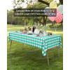 imageSmiry Disposable Table Cloth 12 Pack 84 Inch Round Waterproof Plastic Tablecloth Decorative Rectangle Table Covers for Party Birthday Picnic WhiteTeal and White