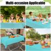 imageSmiry Disposable Table Cloth 12 Pack 84 Inch Round Waterproof Plastic Tablecloth Decorative Rectangle Table Covers for Party Birthday Picnic WhiteTeal