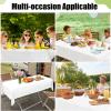 imageSmiry Disposable Table Cloth 12 Pack 84 Inch Round Waterproof Plastic Tablecloth Decorative Rectangle Table Covers for Party Birthday Picnic WhiteWhite