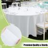 imageSmiry Disposable Table Cloth 12 Pack 84 Inch Round Waterproof Plastic Tablecloth Decorative Rectangle Table Covers for Party Birthday Picnic WhiteWhite