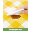 imageSmiry Disposable Table Cloth 12 Pack 84 Inch Round Waterproof Plastic Tablecloth Decorative Rectangle Table Covers for Party Birthday Picnic WhiteYellow and White