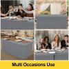 imageSmiry Spandex Tablecloth 6 Pack Elastic Fitted Stretch Tablecloth for 6FT Rectangle Tables Waterproof Washable Table Cover Skirt for Wedding Banquet ampamp Parties Black 72Lx30Wx30H InchGrey