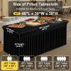 imageSmiry Spandex Tablecloth 6 Pack Elastic Fitted Stretch Tablecloth for 6FT Rectangle Tables Waterproof Washable Table Cover Skirt for Wedding Banquet ampamp Parties Black 72Lx30Wx30H InchBlack