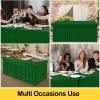 imageSmiry Spandex Tablecloth 6 Pack Elastic Fitted Stretch Tablecloth for 6FT Rectangle Tables Waterproof Washable Table Cover Skirt for Wedding Banquet ampamp Parties Black 72Lx30Wx30H InchEmerald Green
