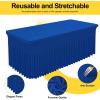 imageSmiry Spandex Tablecloth 6 Pack Elastic Fitted Stretch Tablecloth for 6FT Rectangle Tables Waterproof Washable Table Cover Skirt for Wedding Banquet ampamp Parties Black 72Lx30Wx30H InchBlue