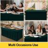 imageSmiry Spandex Tablecloth 6 Pack Elastic Fitted Stretch Tablecloth for 6FT Rectangle Tables Waterproof Washable Table Cover Skirt for Wedding Banquet ampamp Parties Black 72Lx30Wx30H InchHunter Green