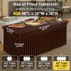 imageSmiry Spandex Tablecloth 6 Pack Elastic Fitted Stretch Tablecloth for 6FT Rectangle Tables Waterproof Washable Table Cover Skirt for Wedding Banquet ampamp Parties Black 72Lx30Wx30H InchCoffee