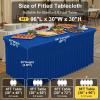 imageSmiry Spandex Tablecloth 6 Pack Elastic Fitted Stretch Tablecloth for 6FT Rectangle Tables Waterproof Washable Table Cover Skirt for Wedding Banquet ampamp Parties Black 72Lx30Wx30H InchBlue