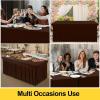 imageSmiry Spandex Tablecloth 6 Pack Elastic Fitted Stretch Tablecloth for 6FT Rectangle Tables Waterproof Washable Table Cover Skirt for Wedding Banquet ampamp Parties Black 72Lx30Wx30H InchCoffee