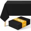 imageSmiry 4 Pack Rectangle Table Cloth Waterproof AntiScratch Polyester Tablecloth Decorative Washable Fabric Table Cover for Dining Buffet Parties and Outdoor 60x102 BlackBlack