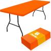imageSmiry 6 Pack Rectangle Picnic Table Cloth Waterproof Elastic Fitted Tablecloths Washable Polyester Rectangular Patio Table Cover for Camping Indoor and Outdoor Black 30quotx72quotOrange