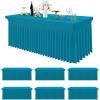 imageSmiry Spandex Tablecloth 6 Pack Elastic Fitted Stretch Tablecloth for 6FT Rectangle Tables Waterproof Washable Table Cover Skirt for Wedding Banquet ampamp Parties Black 72Lx30Wx30H InchTurquoise