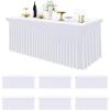 imageSmiry Spandex Tablecloth 6 Pack Elastic Fitted Stretch Tablecloth for 6FT Rectangle Tables Waterproof Washable Table Cover Skirt for Wedding Banquet ampamp Parties Black 72Lx30Wx30H InchWhite