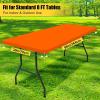 imageSmiry 4 Pack Rectangle Picnic Table Cloth Waterproof Elastic Fitted Tablecloths Washable Polyester Rectangular Patio Table Cover for Camping Indoor and Outdoor Black 30quotx72quotOrange