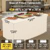 imageSmiry Spandex Tablecloth Elastic Fitted Stretch Tablecloth for 6FT Rectangle Tables Waterproof Washable Table Cover Skirt for Outdoor Wedding Banquet ampamp Parties White 72Lx30Wx30H InchBeige