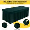 imageSmiry Spandex Tablecloth Elastic Fitted Stretch Tablecloth for 6FT Rectangle Tables Waterproof Washable Table Cover Skirt for Outdoor Wedding Banquet ampamp Parties White 72Lx30Wx30H InchHunter Green