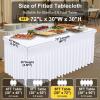 imageSmiry Spandex Tablecloth Elastic Fitted Stretch Tablecloth for 6FT Rectangle Tables Waterproof Washable Table Cover Skirt for Outdoor Wedding Banquet ampamp Parties White 72Lx30Wx30H InchWhite