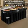 imageSmiry Spandex Tablecloth Elastic Fitted Stretch Tablecloth for 6FT Rectangle Tables Waterproof Washable Table Cover Skirt for Outdoor Wedding Banquet ampamp Parties White 72Lx30Wx30H InchBlack
