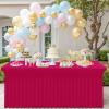 imageSmiry Spandex Tablecloth Elastic Fitted Stretch Tablecloth for 6FT Rectangle Tables Waterproof Washable Table Cover Skirt for Outdoor Wedding Banquet ampamp Parties White 72Lx30Wx30H InchFuchsia