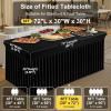 imageSmiry Spandex Tablecloth Elastic Fitted Stretch Tablecloth for 6FT Rectangle Tables Waterproof Washable Table Cover Skirt for Outdoor Wedding Banquet ampamp Parties White 72Lx30Wx30H InchBlack