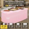 imageSmiry Spandex Tablecloth Elastic Fitted Stretch Tablecloth for 6FT Rectangle Tables Waterproof Washable Table Cover Skirt for Outdoor Wedding Banquet ampamp Parties White 72Lx30Wx30H InchPink