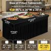 imageSmiry Spandex Tablecloth Elastic Fitted Stretch Tablecloth for 6FT Rectangle Tables Waterproof Washable Table Cover Skirt for Outdoor Wedding Banquet ampamp Parties White 72Lx30Wx30H InchBlack