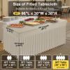 imageSmiry Spandex Tablecloth Elastic Fitted Stretch Tablecloth for 6FT Rectangle Tables Waterproof Washable Table Cover Skirt for Outdoor Wedding Banquet ampamp Parties White 72Lx30Wx30H InchTaupe