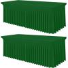 imageSmiry Spandex Tablecloth Elastic Fitted Stretch Tablecloth for 6FT Rectangle Tables Waterproof Washable Table Cover Skirt for Outdoor Wedding Banquet ampamp Parties White 72Lx30Wx30H InchEmerald Green