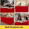 imageSmiry Spandex Tablecloth Elastic Fitted Stretch Tablecloth for 6FT Rectangle Tables Waterproof Washable Table Cover Skirt for Outdoor Wedding Banquet ampamp Parties White 72Lx30Wx30H InchRed