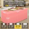 imageSmiry Spandex Tablecloth Elastic Fitted Stretch Tablecloth for 6FT Rectangle Tables Waterproof Washable Table Cover Skirt for Outdoor Wedding Banquet ampamp Parties White 72Lx30Wx30H InchCoral Red