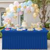 imageSmiry Spandex Tablecloth Elastic Fitted Stretch Tablecloth for 6FT Rectangle Tables Waterproof Washable Table Cover Skirt for Outdoor Wedding Banquet ampamp Parties White 72Lx30Wx30H InchBlue