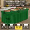 imageSmiry Spandex Tablecloth Elastic Fitted Stretch Tablecloth for 6FT Rectangle Tables Waterproof Washable Table Cover Skirt for Outdoor Wedding Banquet ampamp Parties White 72Lx30Wx30H InchEmerald Green