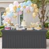 imageSmiry Spandex Tablecloth Elastic Fitted Stretch Tablecloth for 6FT Rectangle Tables Waterproof Washable Table Cover Skirt for Outdoor Wedding Banquet ampamp Parties White 72Lx30Wx30H InchDark Grey