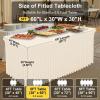 imageSmiry Spandex Tablecloth Elastic Fitted Stretch Tablecloth for 6FT Rectangle Tables Waterproof Washable Table Cover Skirt for Outdoor Wedding Banquet ampamp Parties White 72Lx30Wx30H InchBeige