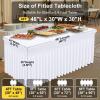 imageSmiry Spandex Tablecloth Elastic Fitted Stretch Tablecloth for 6FT Rectangle Tables Waterproof Washable Table Cover Skirt for Outdoor Wedding Banquet ampamp Parties White 72Lx30Wx30H InchWhite