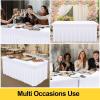 imageSmiry Spandex Tablecloth Elastic Fitted Stretch Tablecloth for 6FT Rectangle Tables Waterproof Washable Table Cover Skirt for Outdoor Wedding Banquet ampamp Parties White 72Lx30Wx30H InchWhite