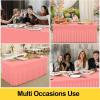 imageSmiry Spandex Tablecloth Elastic Fitted Stretch Tablecloth for 6FT Rectangle Tables Waterproof Washable Table Cover Skirt for Outdoor Wedding Banquet ampamp Parties White 72Lx30Wx30H InchCoral Red