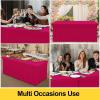 imageSmiry Spandex Tablecloth Elastic Fitted Stretch Tablecloth for 6FT Rectangle Tables Waterproof Washable Table Cover Skirt for Outdoor Wedding Banquet ampamp Parties White 72Lx30Wx30H InchFuchsia