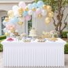 imageSmiry Spandex Tablecloth Elastic Fitted Stretch Tablecloth for 6FT Rectangle Tables Waterproof Washable Table Cover Skirt for Outdoor Wedding Banquet ampamp Parties White 72Lx30Wx30H InchWhite