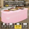 imageSmiry Spandex Tablecloth Elastic Fitted Stretch Tablecloth for 6FT Rectangle Tables Waterproof Washable Table Cover Skirt for Outdoor Wedding Banquet ampamp Parties White 72Lx30Wx30H InchPink