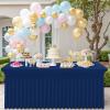 imageSmiry Spandex Tablecloth Elastic Fitted Stretch Tablecloth for 6FT Rectangle Tables Waterproof Washable Table Cover Skirt for Outdoor Wedding Banquet ampamp Parties White 72Lx30Wx30H InchNavy