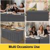 imageSmiry Spandex Tablecloth Elastic Fitted Stretch Tablecloth for 6FT Rectangle Tables Waterproof Washable Table Cover Skirt for Outdoor Wedding Banquet ampamp Parties White 72Lx30Wx30H InchDark Grey
