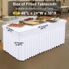 imageSmiry Spandex Tablecloth Elastic Fitted Stretch Tablecloth for 6FT Rectangle Tables Waterproof Washable Table Cover Skirt for Outdoor Wedding Banquet ampamp Parties White 72Lx30Wx30H InchWhite