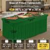 imageSmiry Spandex Tablecloth Elastic Fitted Stretch Tablecloth for 6FT Rectangle Tables Waterproof Washable Table Cover Skirt for Outdoor Wedding Banquet ampamp Parties White 72Lx30Wx30H InchEmerald Green