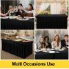 imageSmiry Spandex Tablecloth Elastic Fitted Stretch Tablecloth for 6FT Rectangle Tables Waterproof Washable Table Cover Skirt for Outdoor Wedding Banquet ampamp Parties White 72Lx30Wx30H InchBlack
