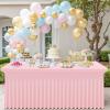 imageSmiry Spandex Tablecloth Elastic Fitted Stretch Tablecloth for 6FT Rectangle Tables Waterproof Washable Table Cover Skirt for Outdoor Wedding Banquet ampamp Parties White 72Lx30Wx30H InchPink