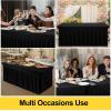 imageSmiry Spandex Tablecloth Elastic Fitted Stretch Tablecloth for 6FT Rectangle Tables Waterproof Washable Table Cover Skirt for Outdoor Wedding Banquet ampamp Parties White 72Lx30Wx30H InchBlack